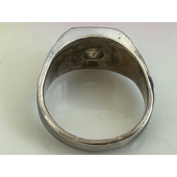 Vintage MCM Vargas Mens Sterling Ring Sz 12.5 Clear Spinel stone 13.5 grams